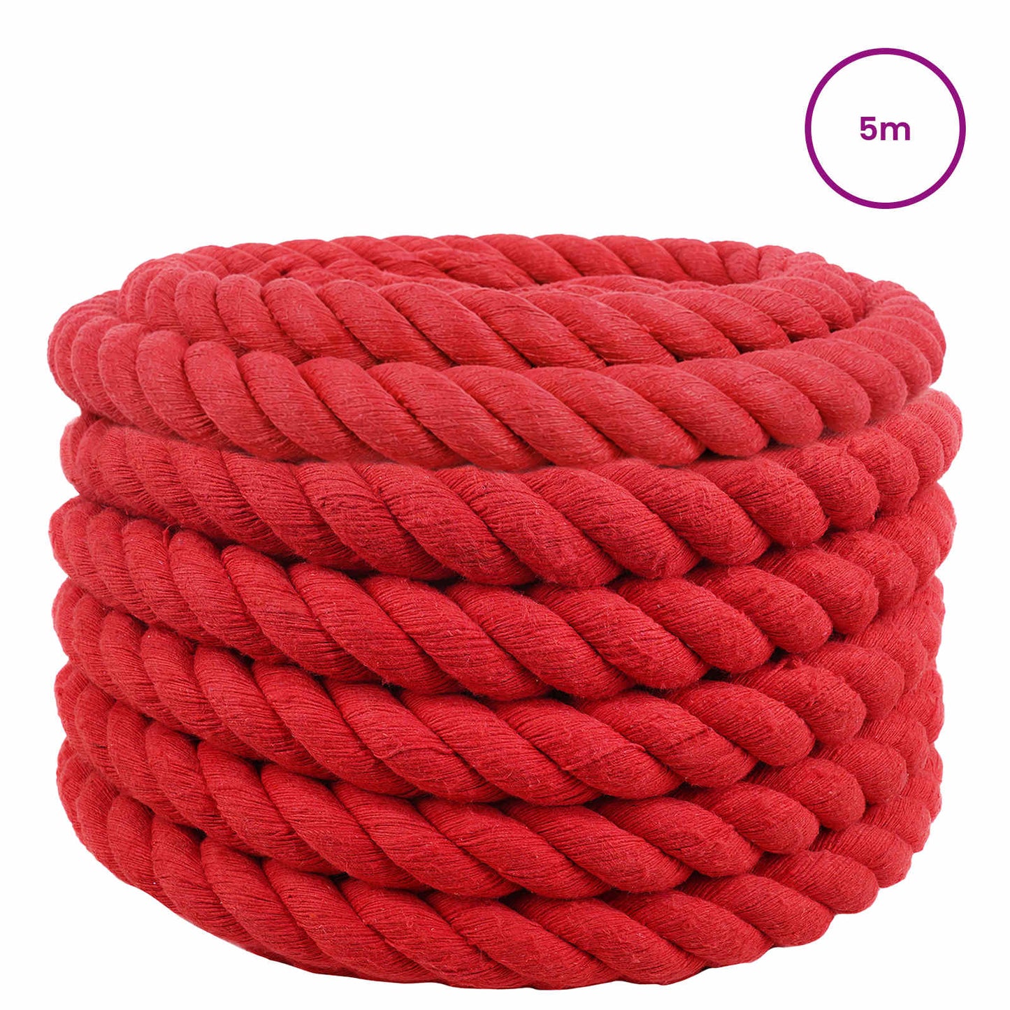 Cotton Rope 60 mm 5 m Red 100% Cotton