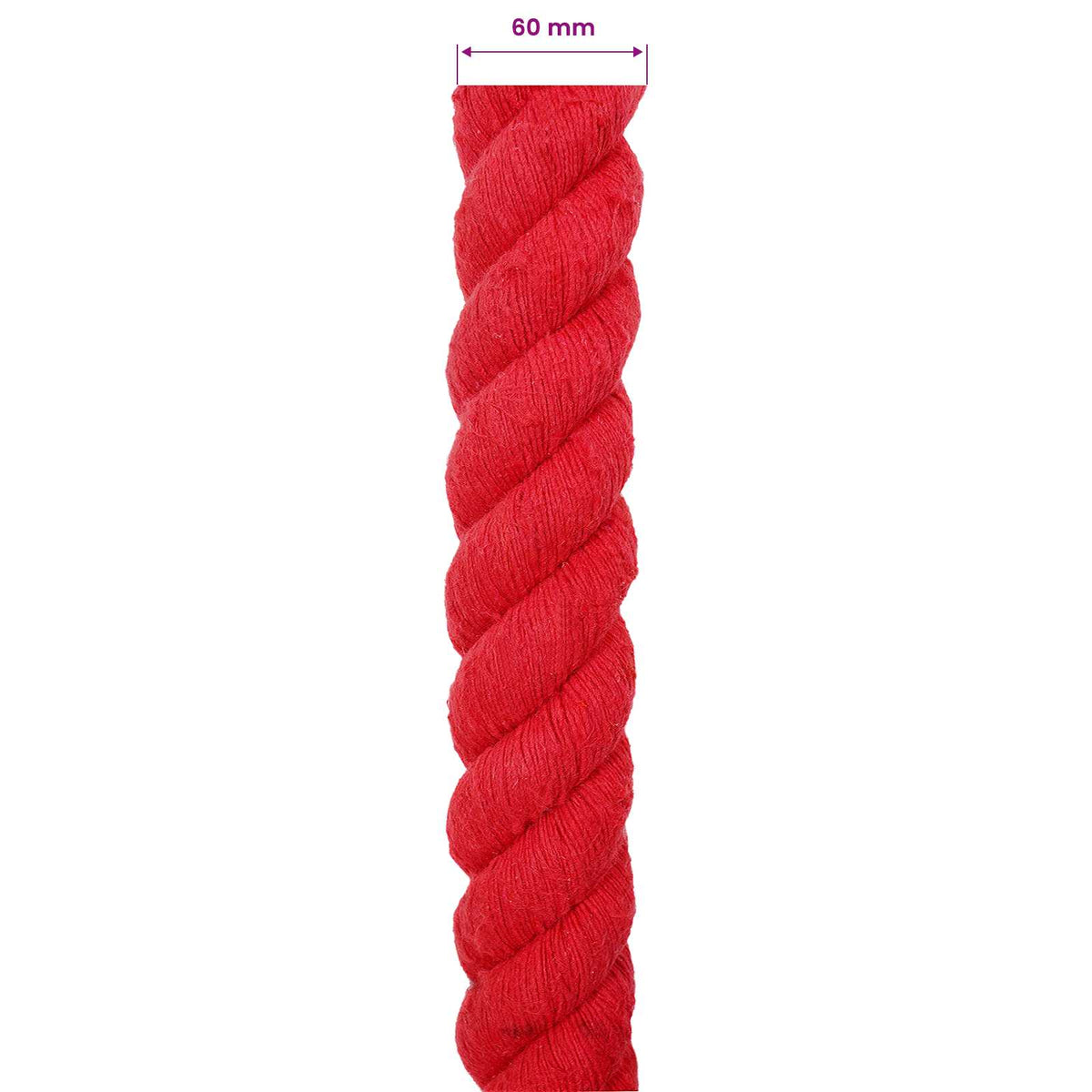 Cotton Rope 60 mm 10 m Red 100% Cotton