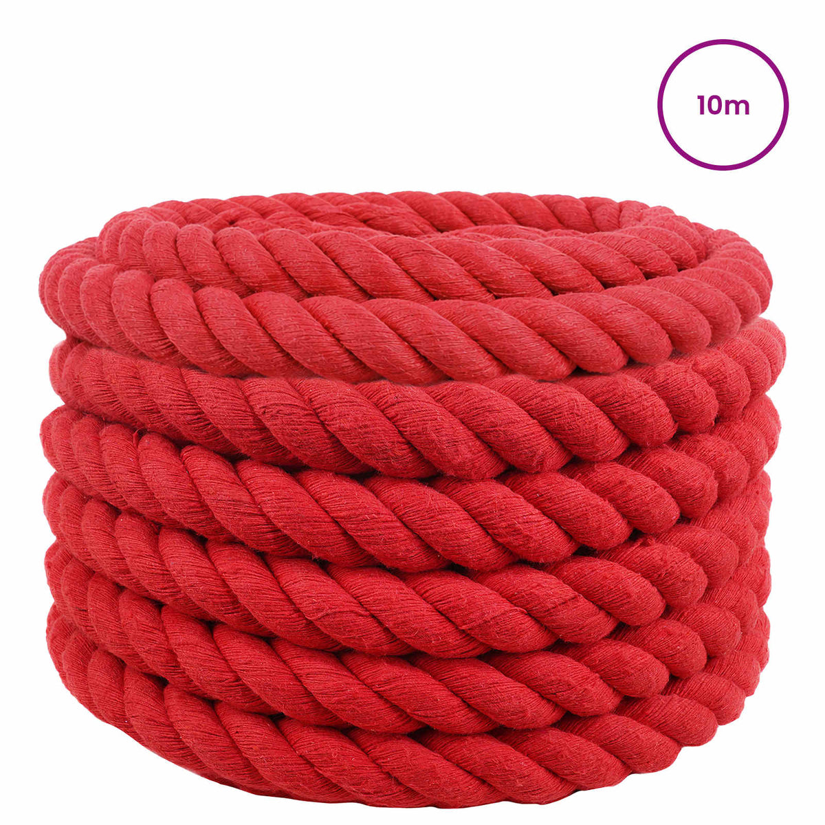 Cotton Rope 60 mm 10 m Red 100% Cotton