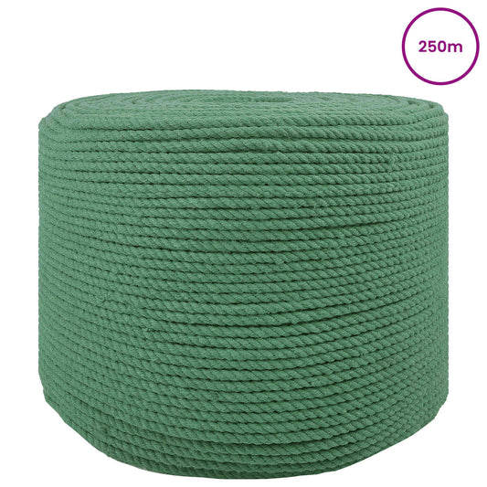 Cotton Twine 4 mm 250 m Green 100% Cotton
