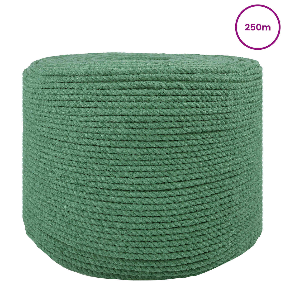 Cotton Rope 8 mm 250 m Green 100% Cotton