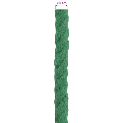 Cotton Rope 8 mm 500 m Green 100% Cotton