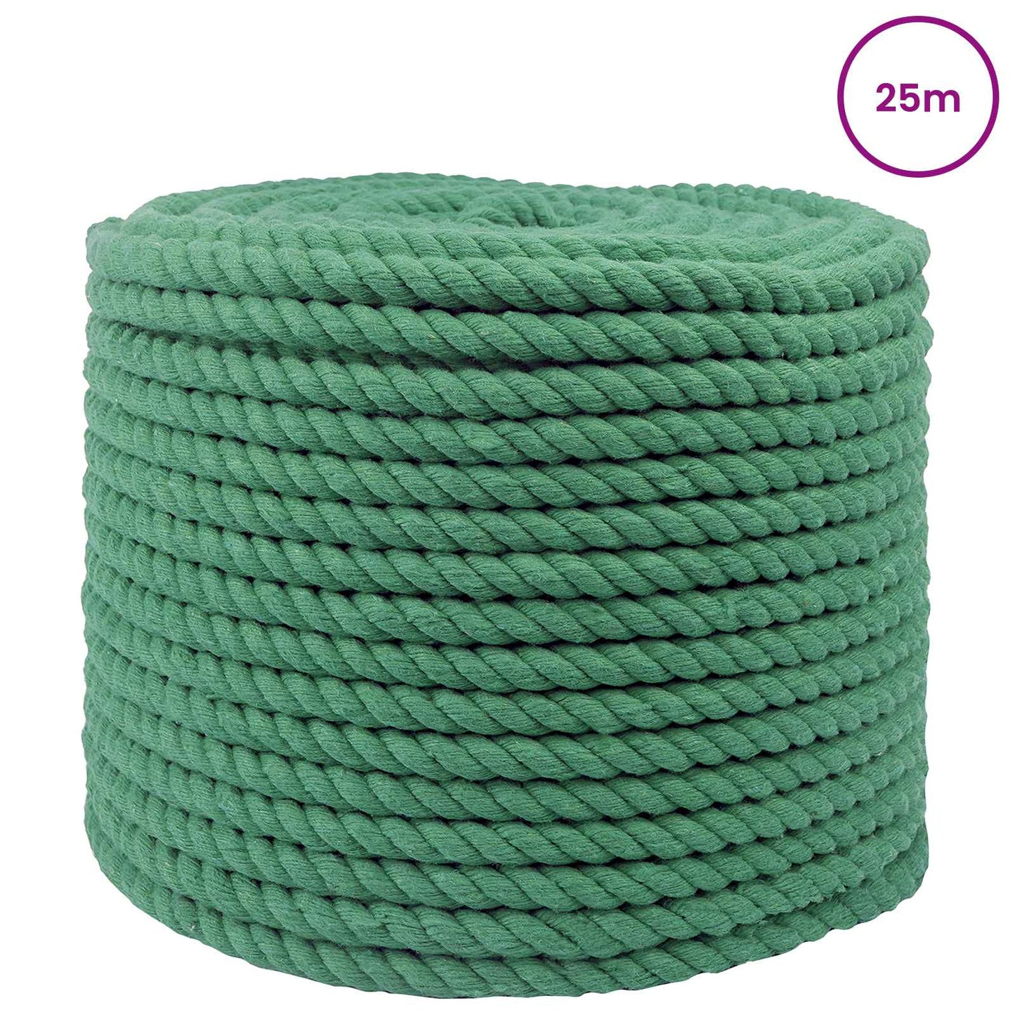 Cotton Rope 10 mm 25 m Green 100% Cotton