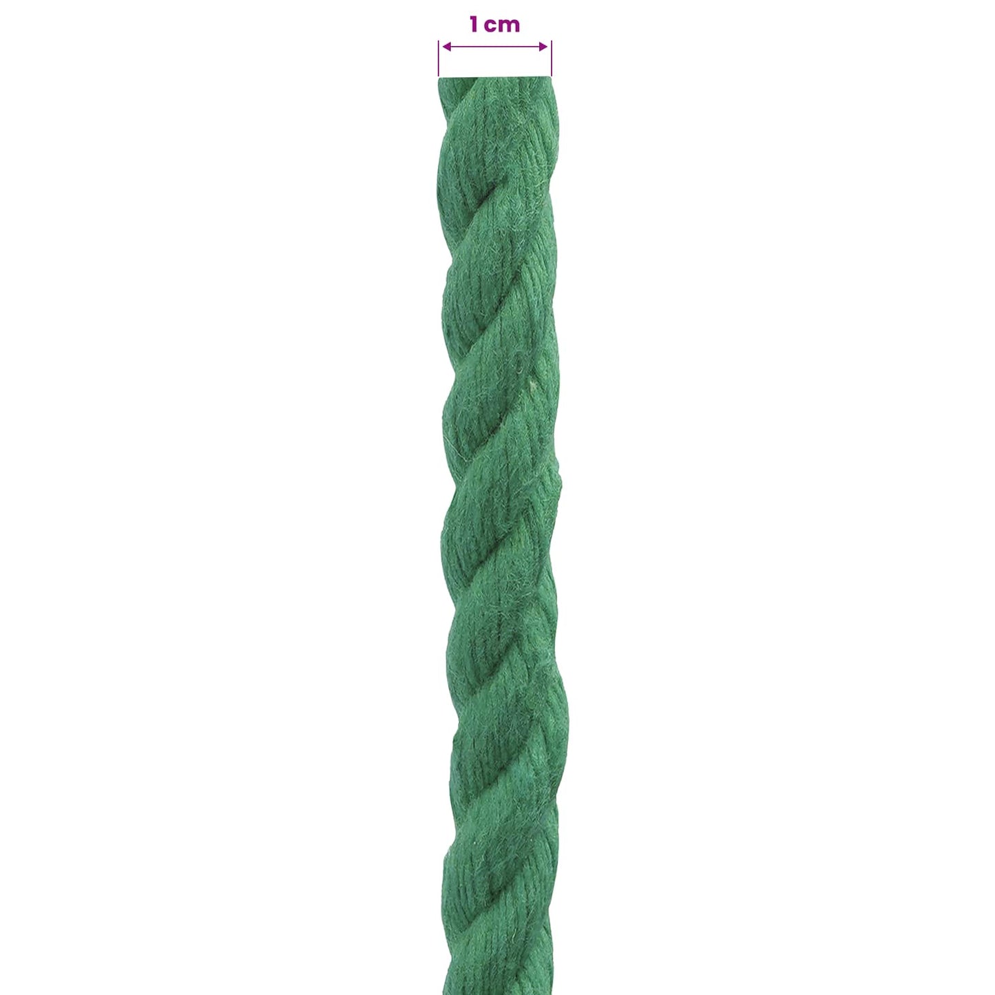 Cotton Rope 10 mm 100 m Green 100% Cotton