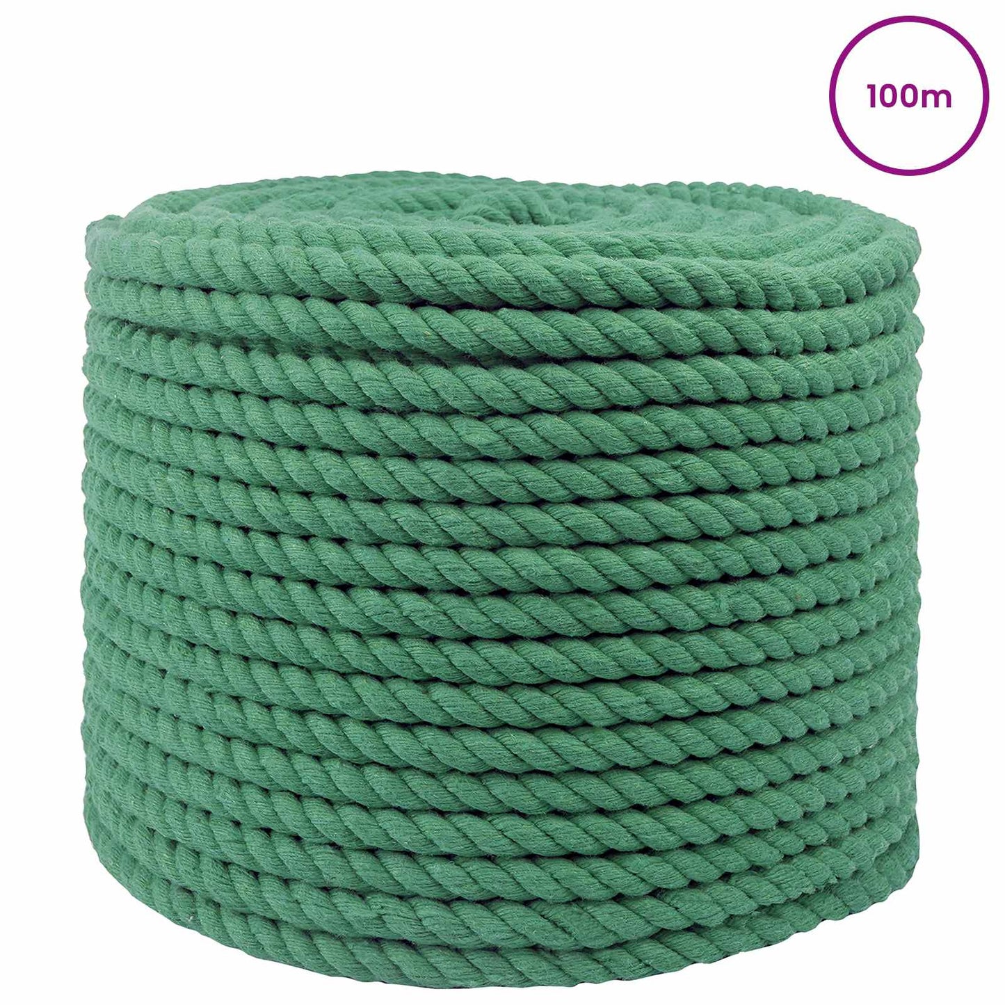 Cotton Rope 10 mm 100 m Green 100% Cotton