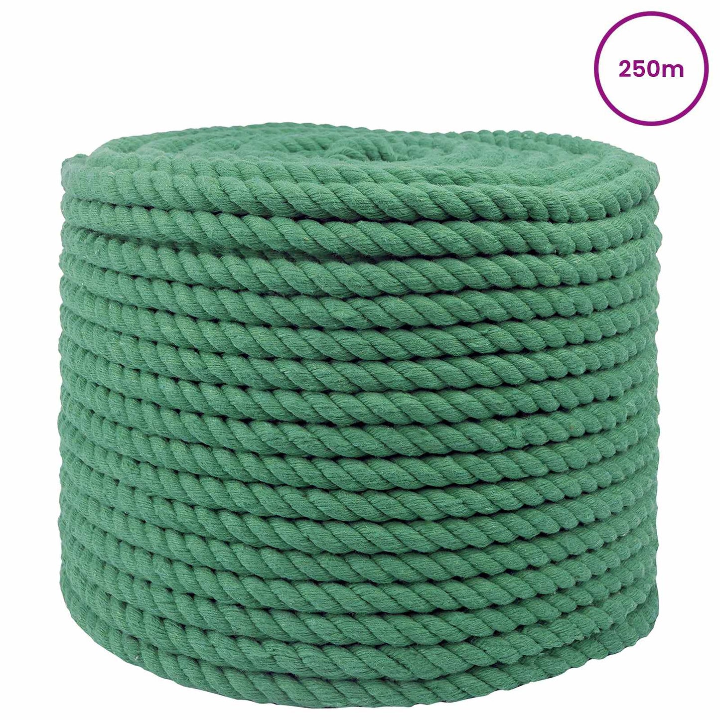 Cotton Rope 10 mm 250 m Green 100% Cotton