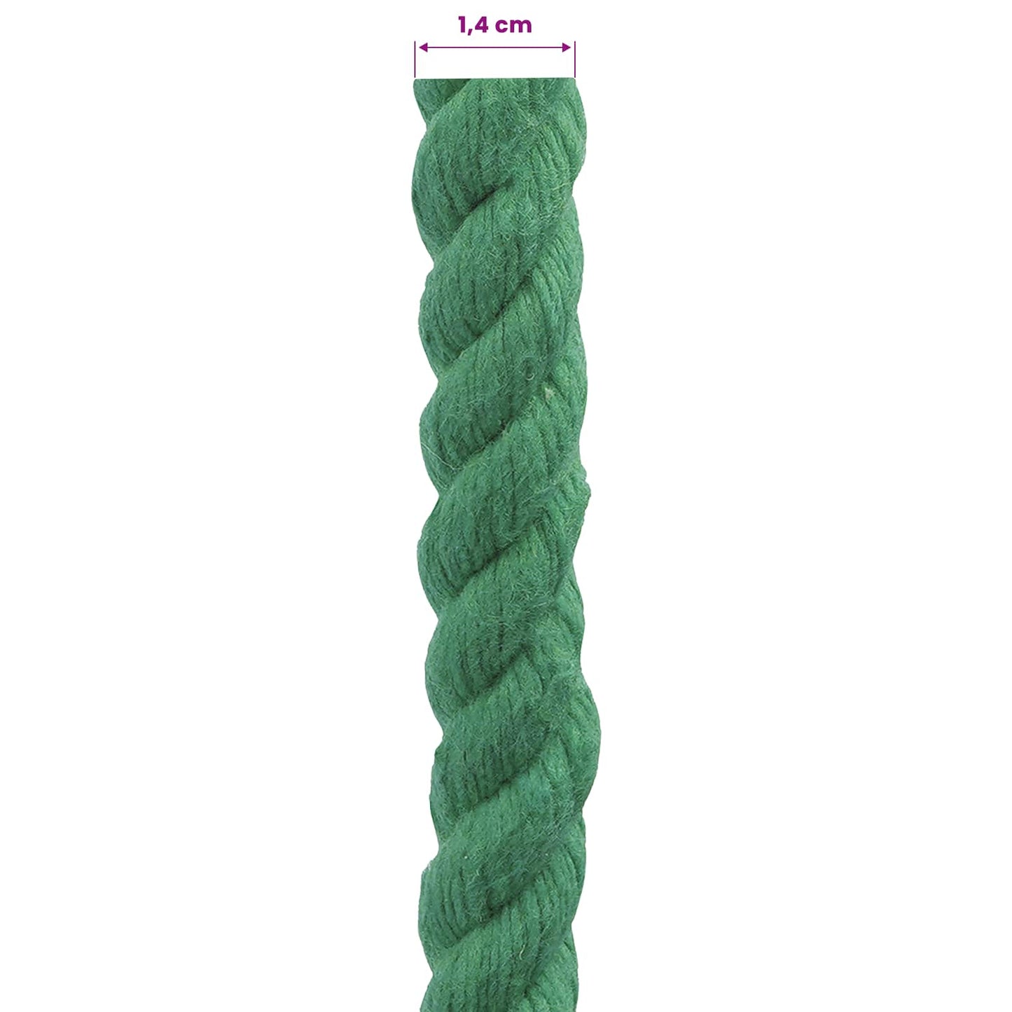 Cotton Rope 14 mm 25 m Green 100% Cotton