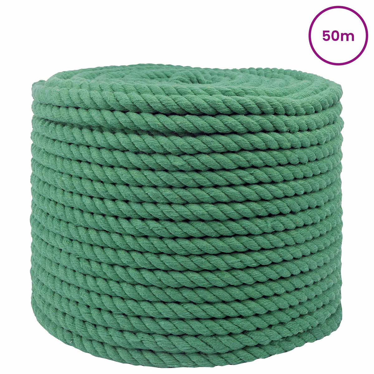 Cotton Rope 14 mm 50 m Green 100% Cotton