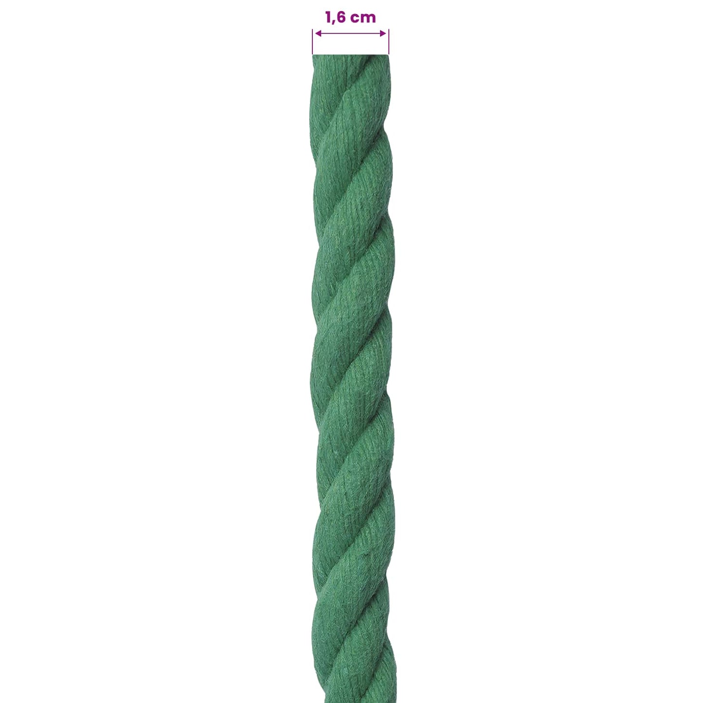 Cotton Rope 16 mm 50 m Green 100% Cotton