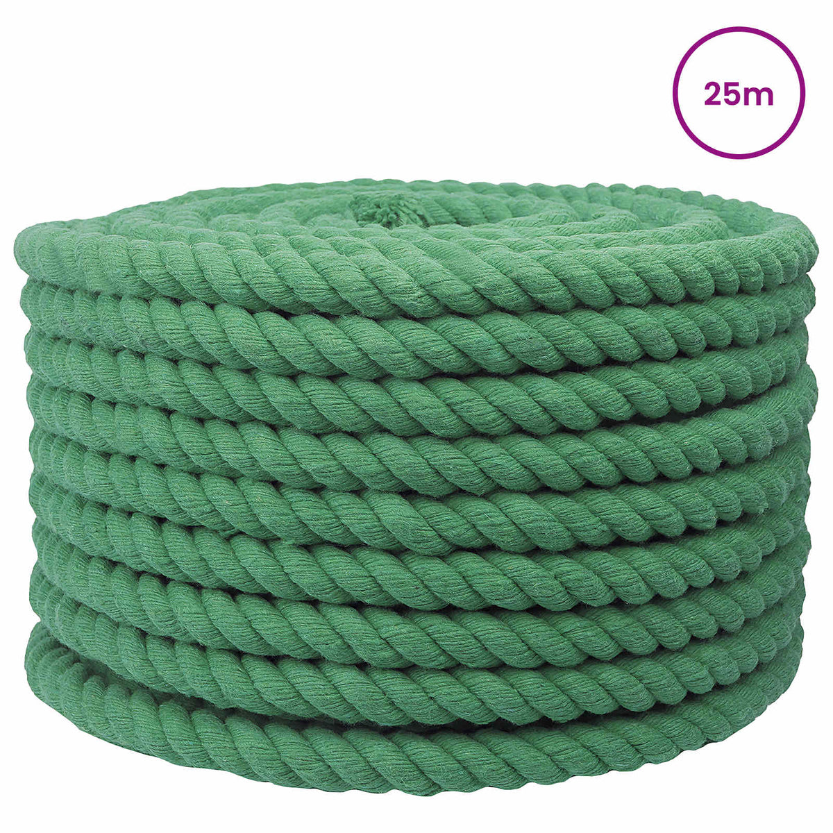 Cotton Rope 20 mm 25 m Green 100% Cotton