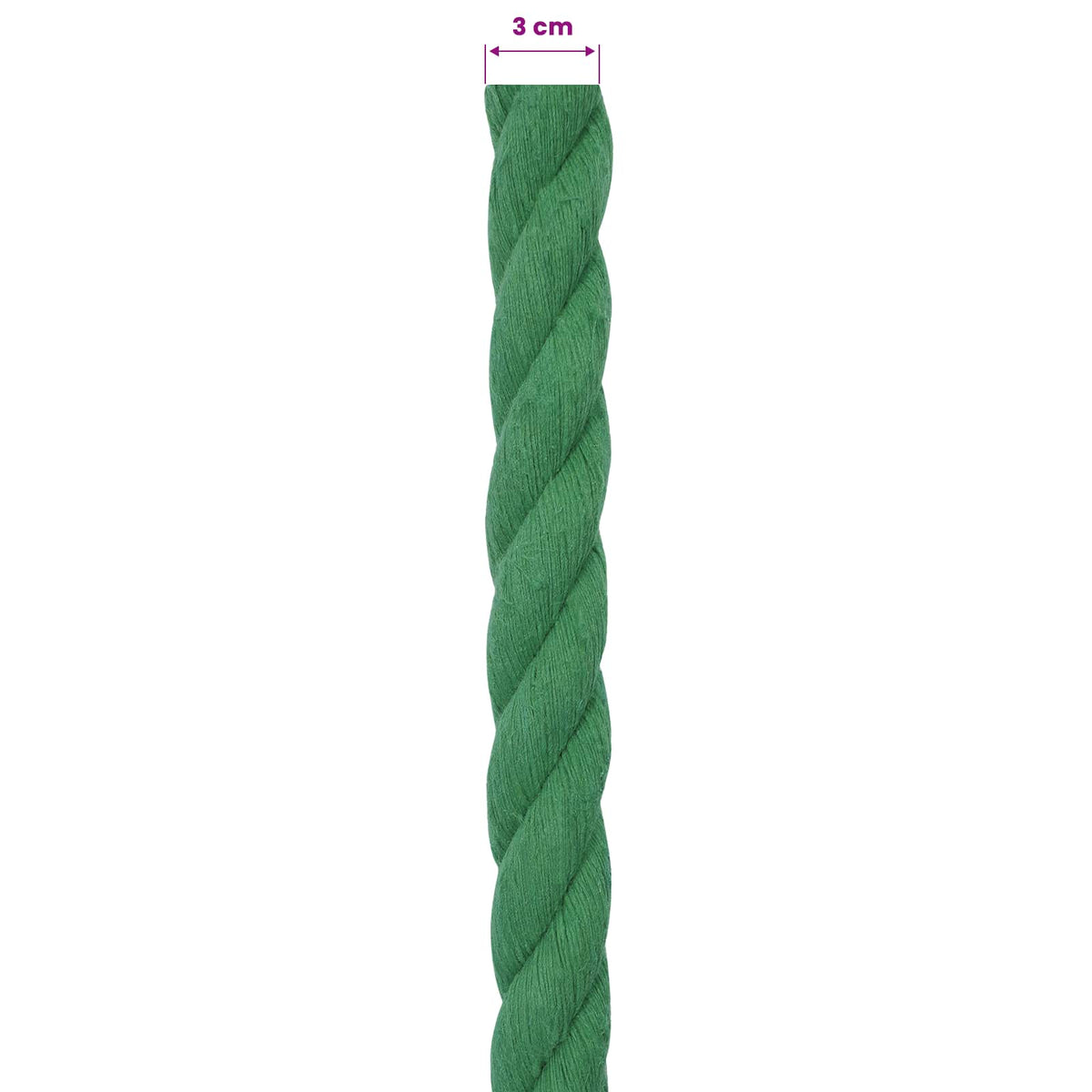 Cotton Rope 30 mm 10 m Green 100% Cotton
