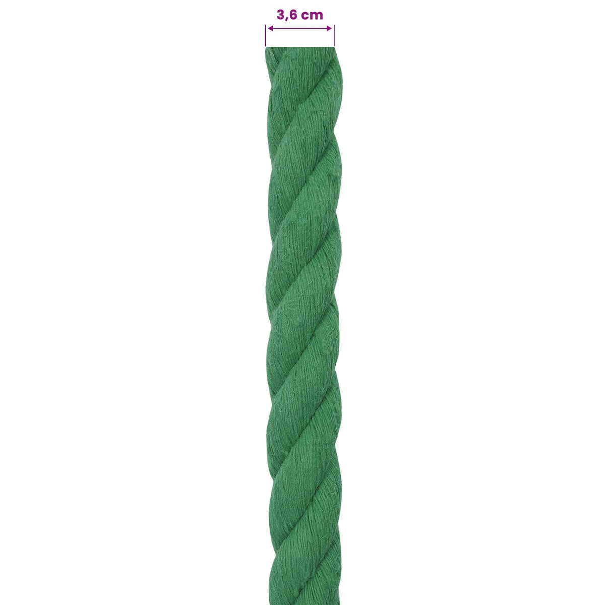 Cotton Rope 36 mm 25 m Green 100% Cotton