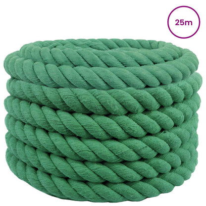 Cotton Rope 40 mm 25 m Green 100% Cotton