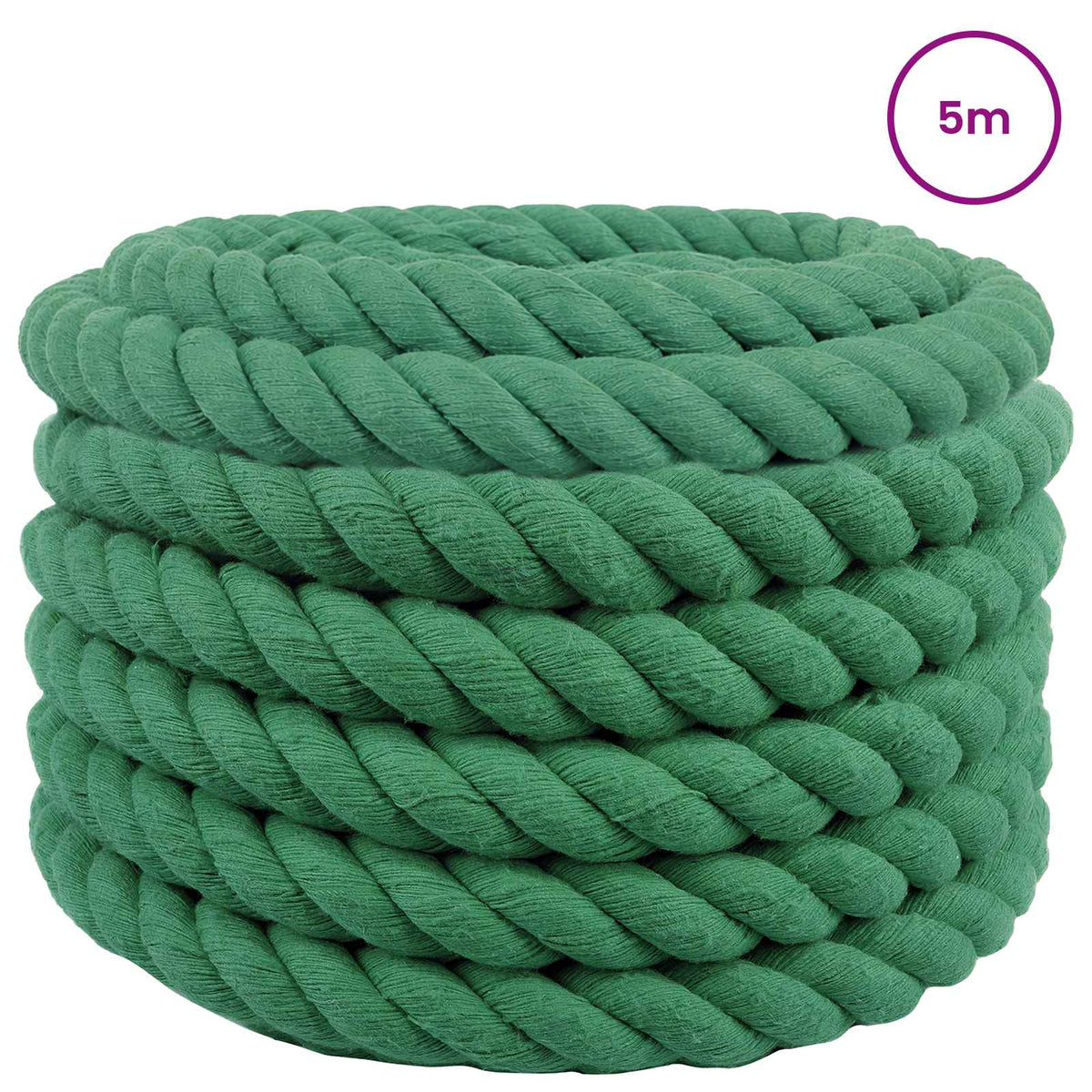 Cotton Rope 50 mm 5 m Green 100% Cotton