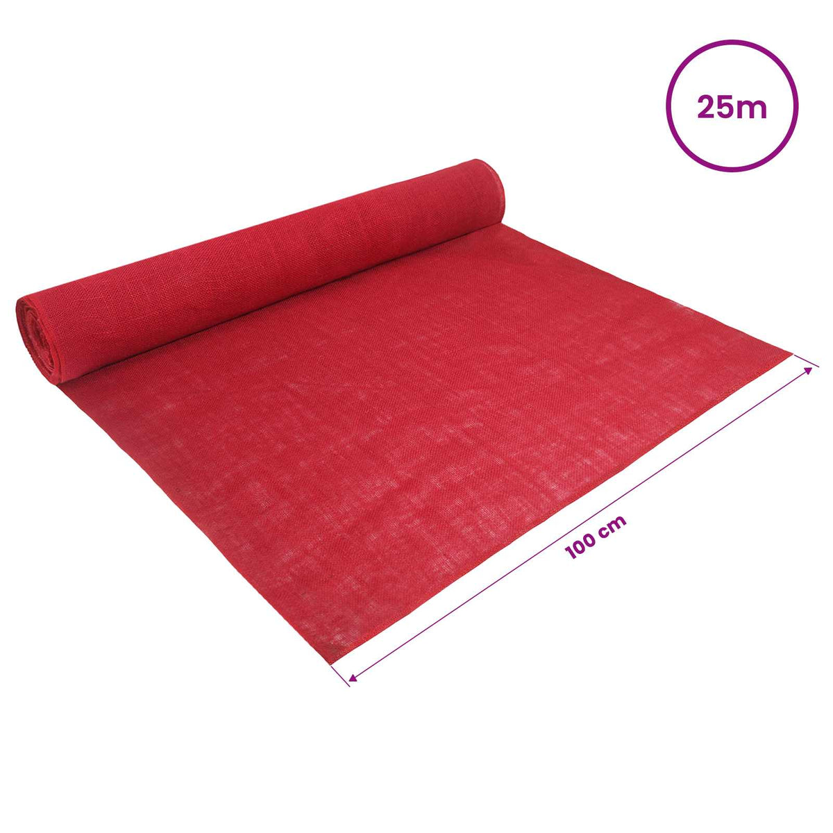 Jute Roll 100 x 2500 cm Red