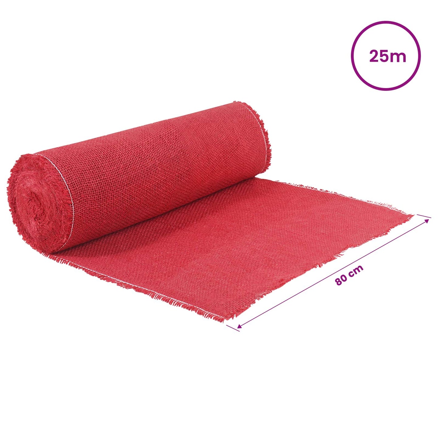 Jute Roll 160 x 2500 cm Red
