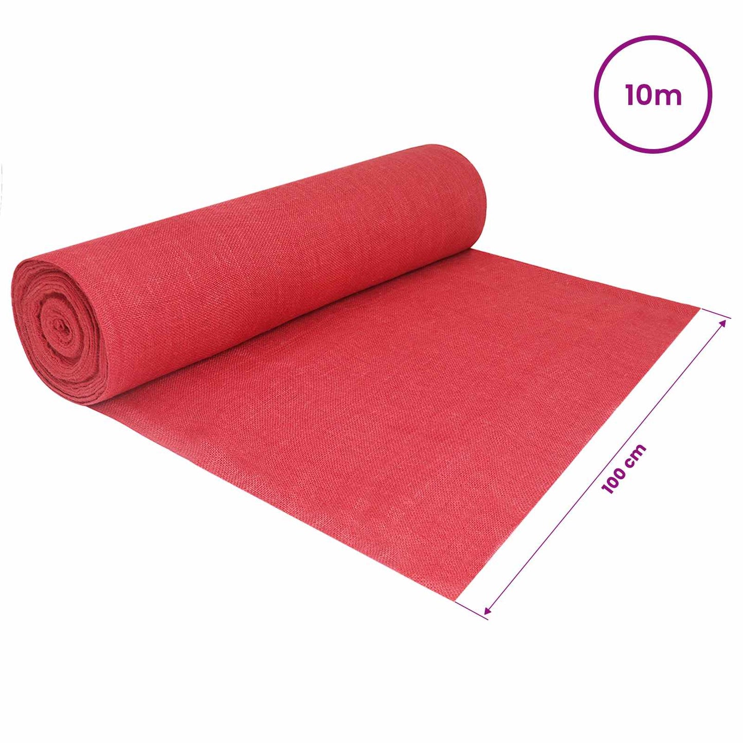 Jute Roll 200 x 1000 cm Red