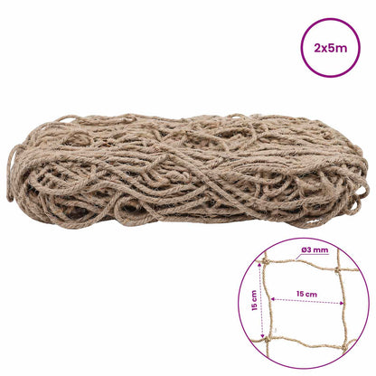 Jute Plant Support Netting Natural 2 x 5 m 100% Tossa Jute
