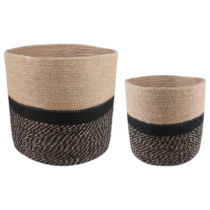 Plant Pot Set 2 pcs Natural and Black Ø 28 x 28 cm