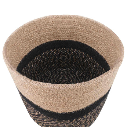 Plant Pot Set 2 pcs Natural and Black Ø 21 x 21 cm