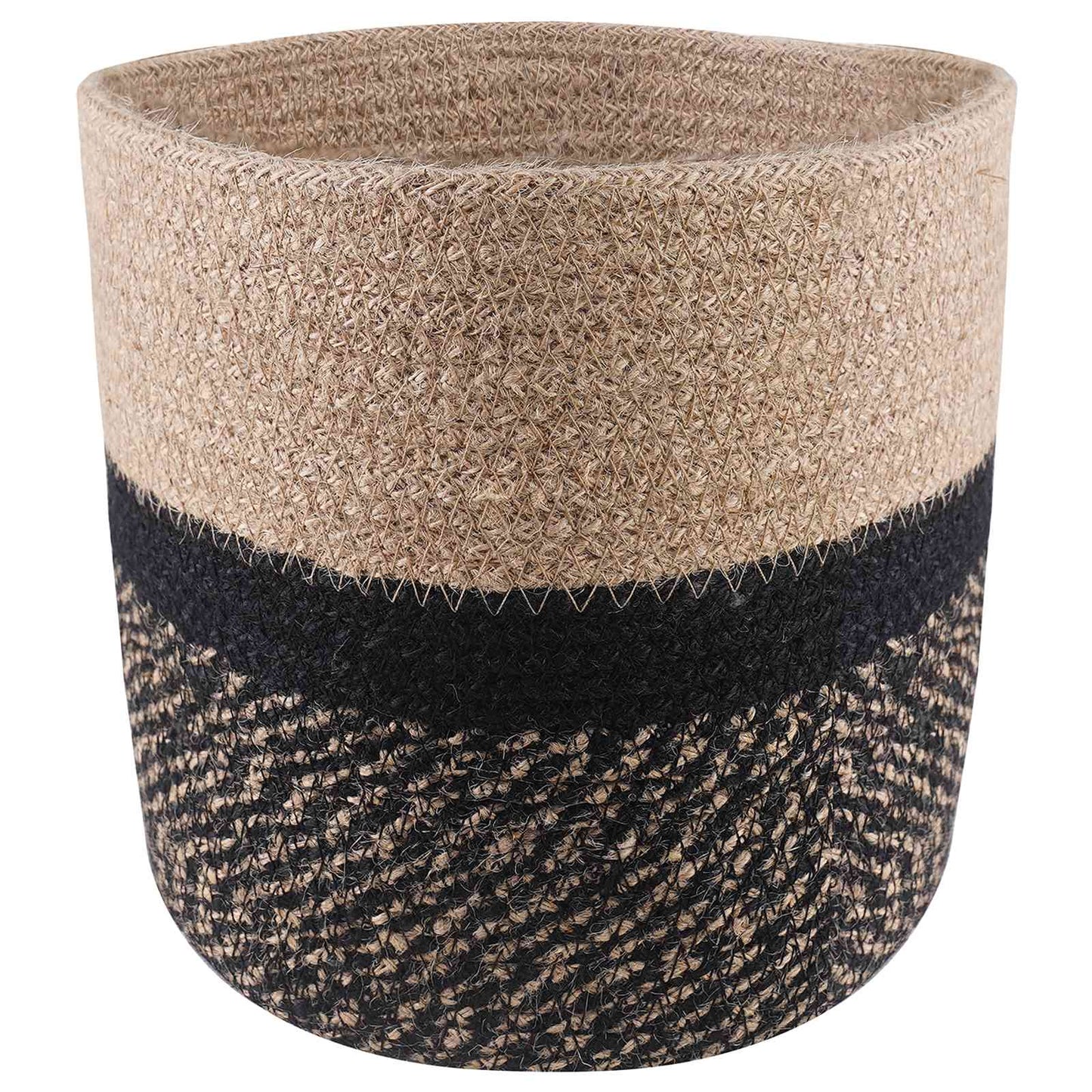 Plant Pot Set 2 pcs Natural and Black Ø 21 x 21 cm