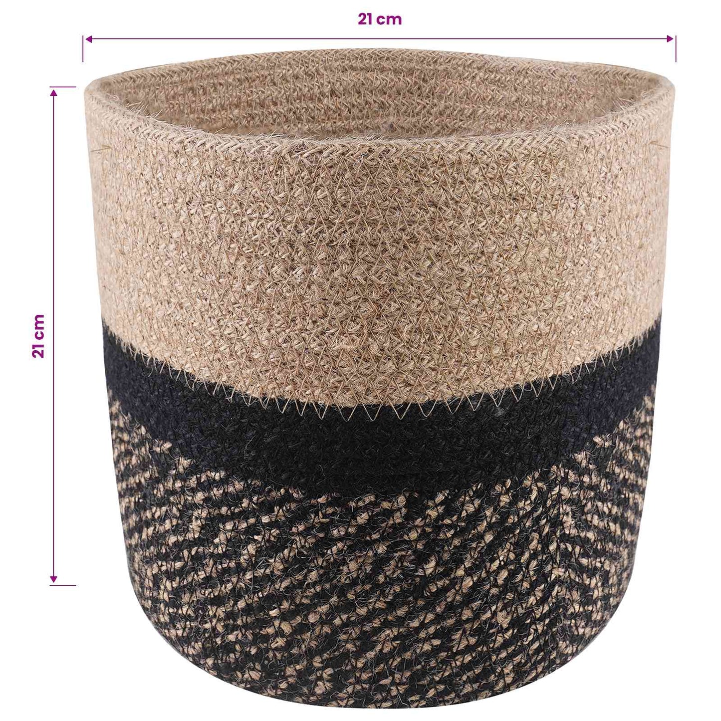 Plant Pot Set 2 pcs Natural and Black Ø 21 x 21 cm