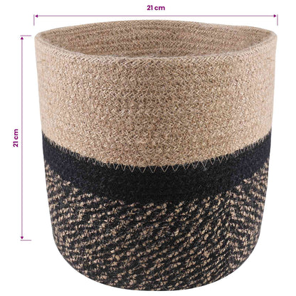 Plant Pot Set 2 pcs Natural and Black Ø 21 x 21 cm