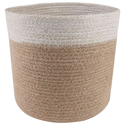 Plant Pot Set 2 pcs Natural and White Ø 21 x 21 cm
