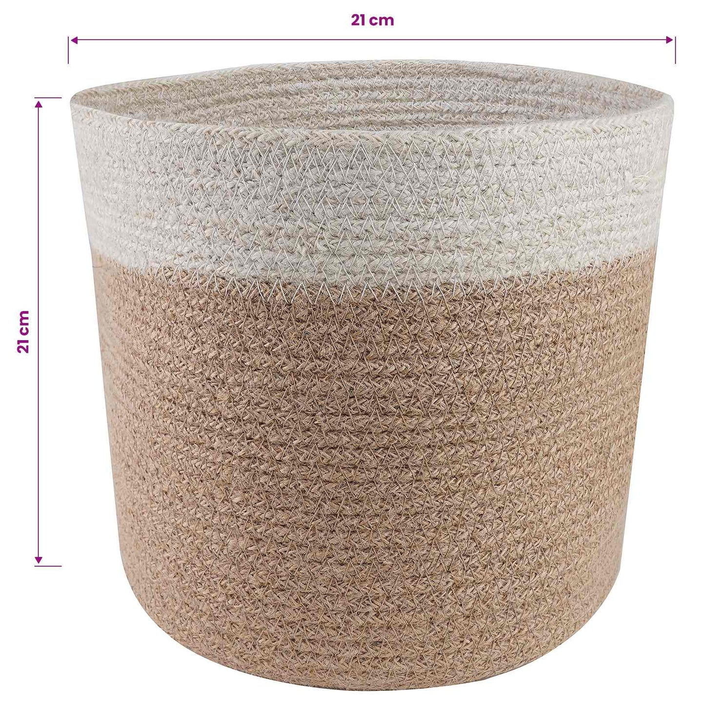 Plant Pot Set 2 pcs Natural and White Ø 21 x 21 cm
