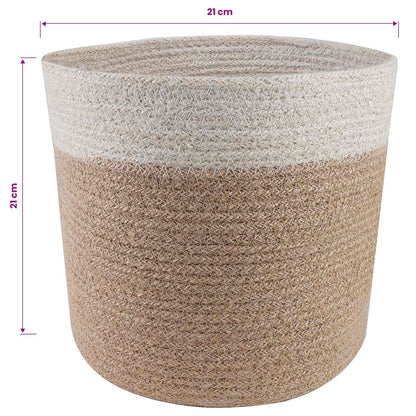 Plant Pot Set 2 pcs Natural and White Ø 21 x 21 cm