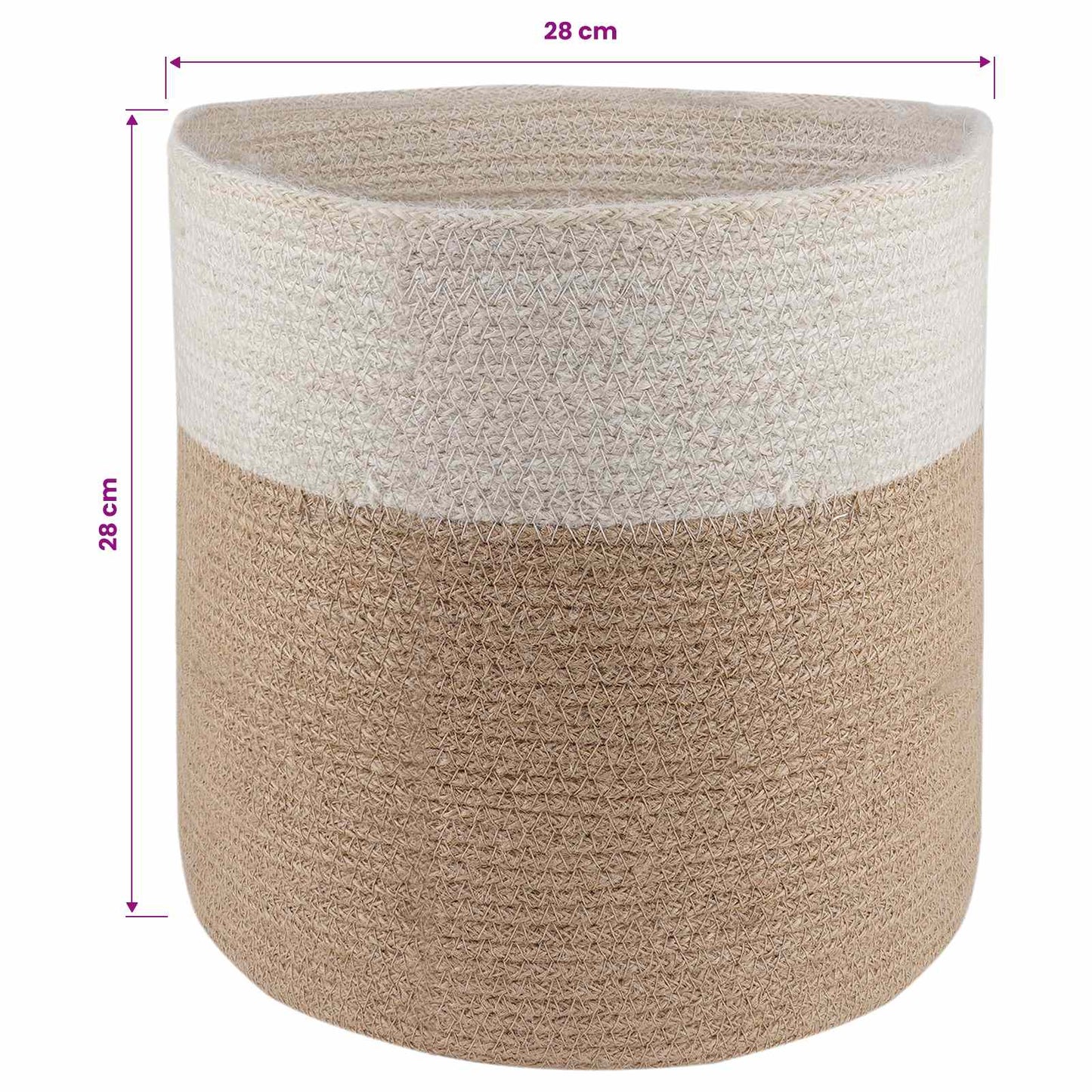 Plant Pot Set 2 pcs Natural and White Ø 28 x 28 cm
