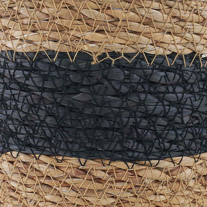 Seagrass Plant Baskets 3 pcs Natural and Black Ø26 x 19 cm