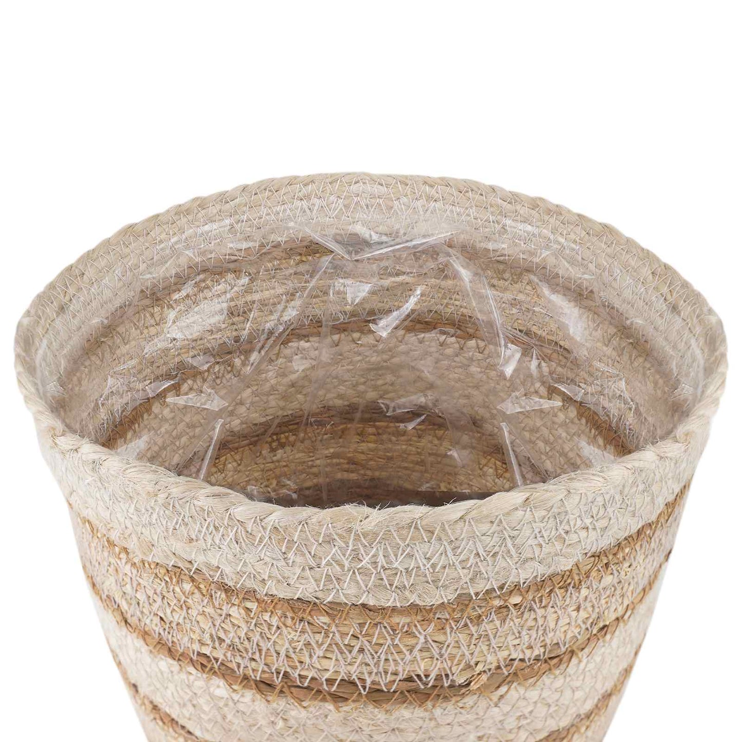 Seagrass Plant Baskets 3 pcs Natural,White and Beige