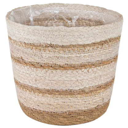 Seagrass Plant Baskets 3 pcs Natural,White and Beige