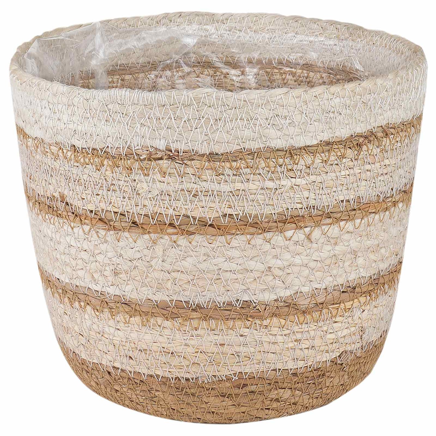 Seagrass Plant Baskets 3 pcs Natural,White and Beige