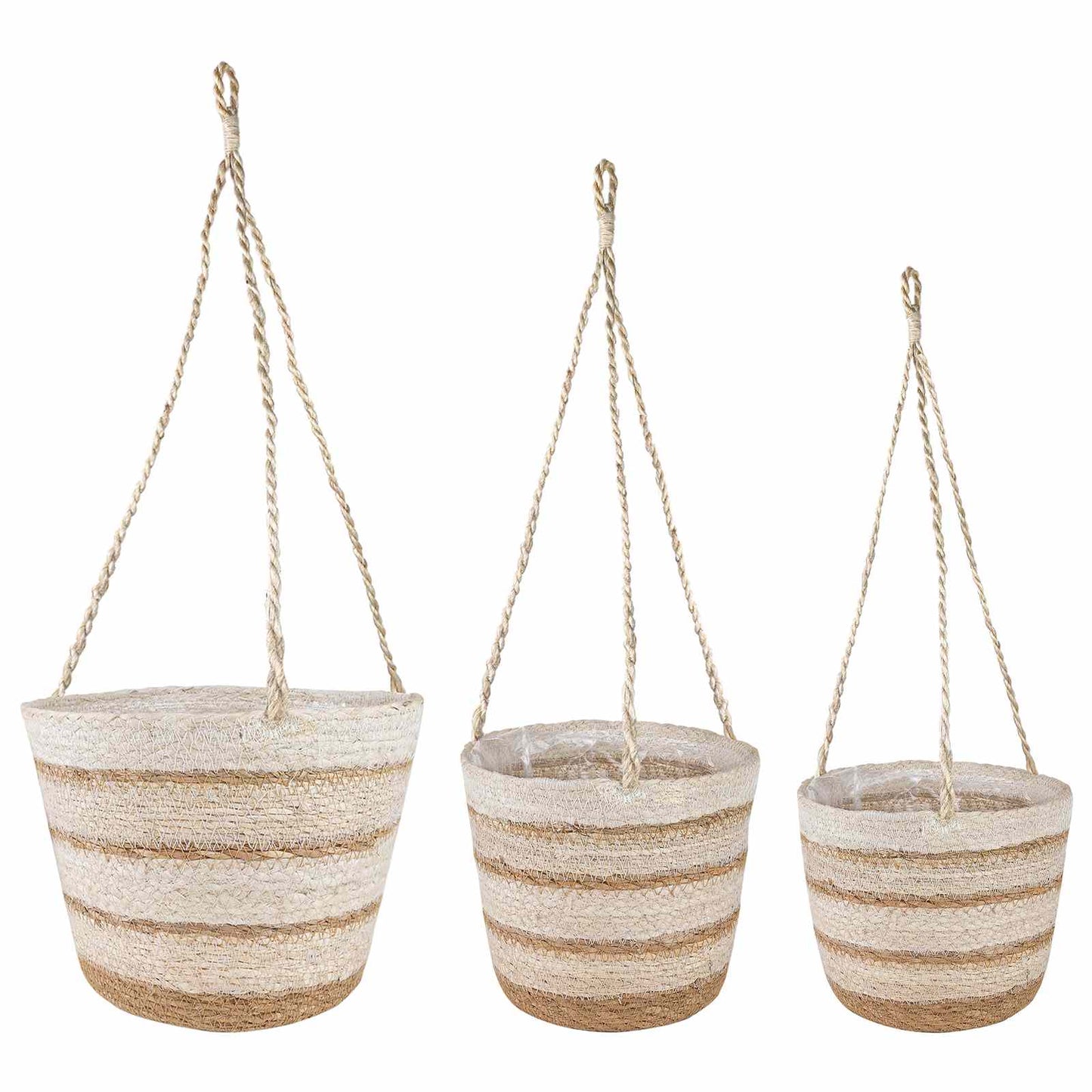 Seagrass Plant Baskets 3 pcs Natural,White and Beige