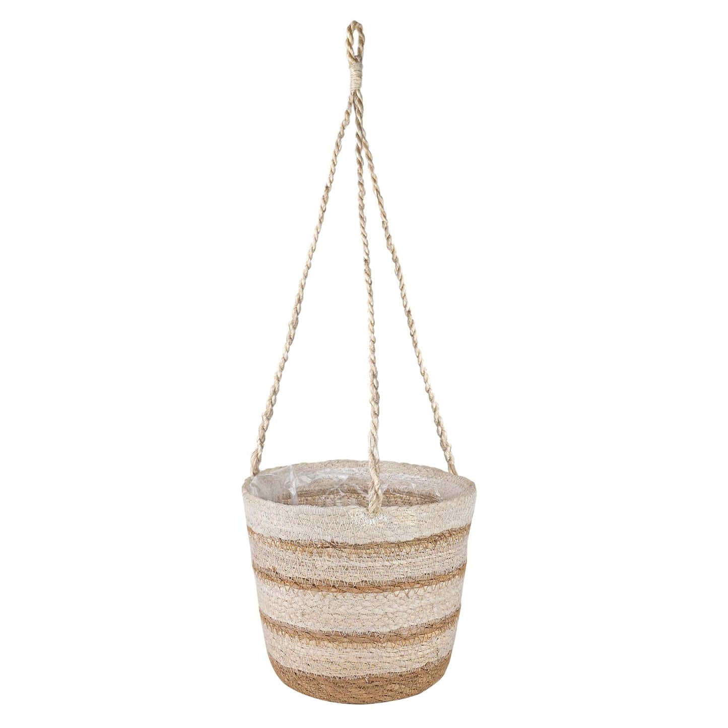 Seagrass Plant Baskets 3 pcs Natural,White and Beige