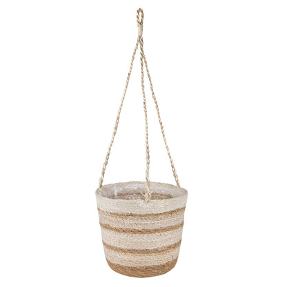 Seagrass Plant Baskets 3 pcs Natural,White and Beige