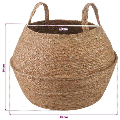 Plant Pot with Handles 2 pcs Natural Ø 45 x 36 cm 100% Seagrass
