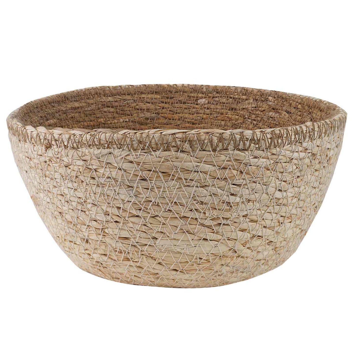 Plant Pot with Handles 2 pcs White Ø 22 x 20 cm 100% Seagrass