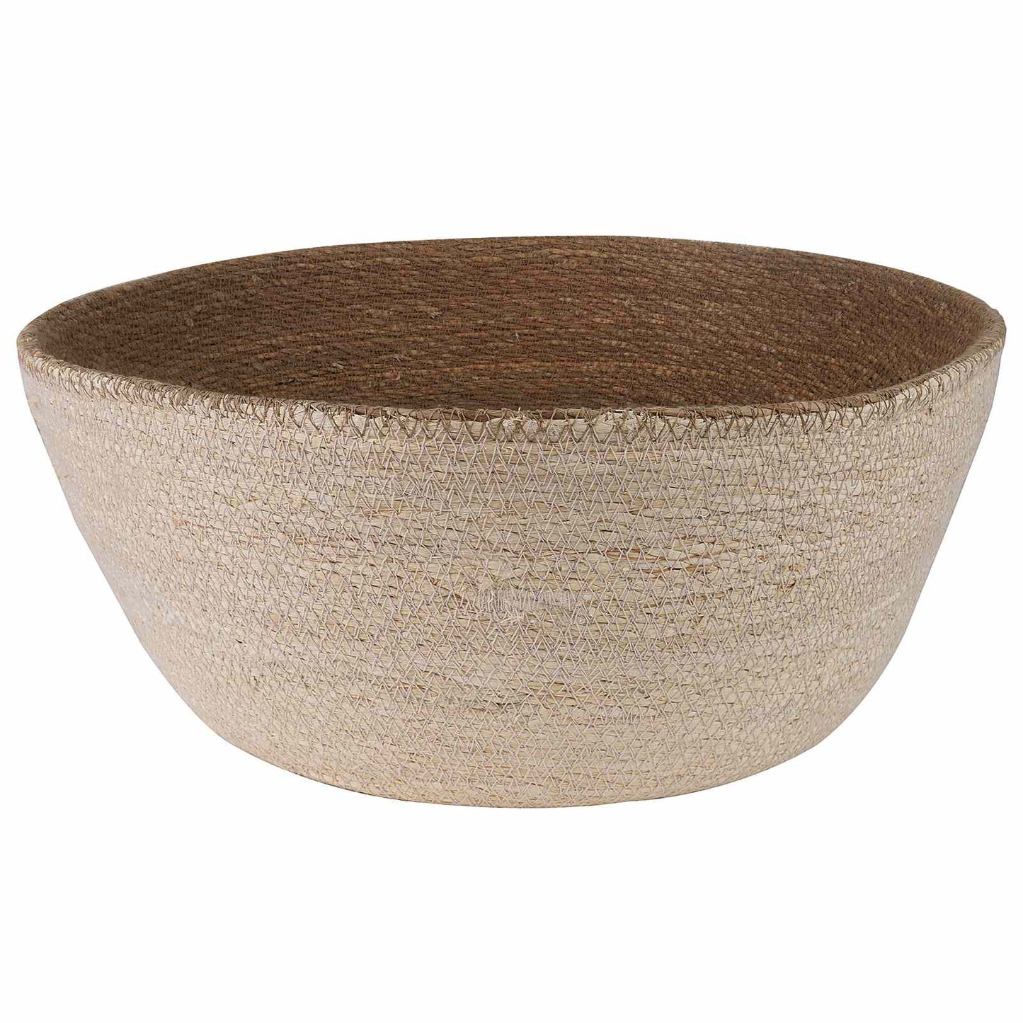 Plant Pot with Handles White Ø 45 x 36 cm 100% Seagrass