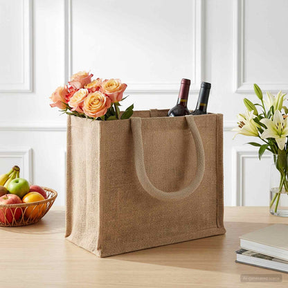 Jute Handbags 10 Natural 26 x 22 x 14 cm 100% Tossa Jute