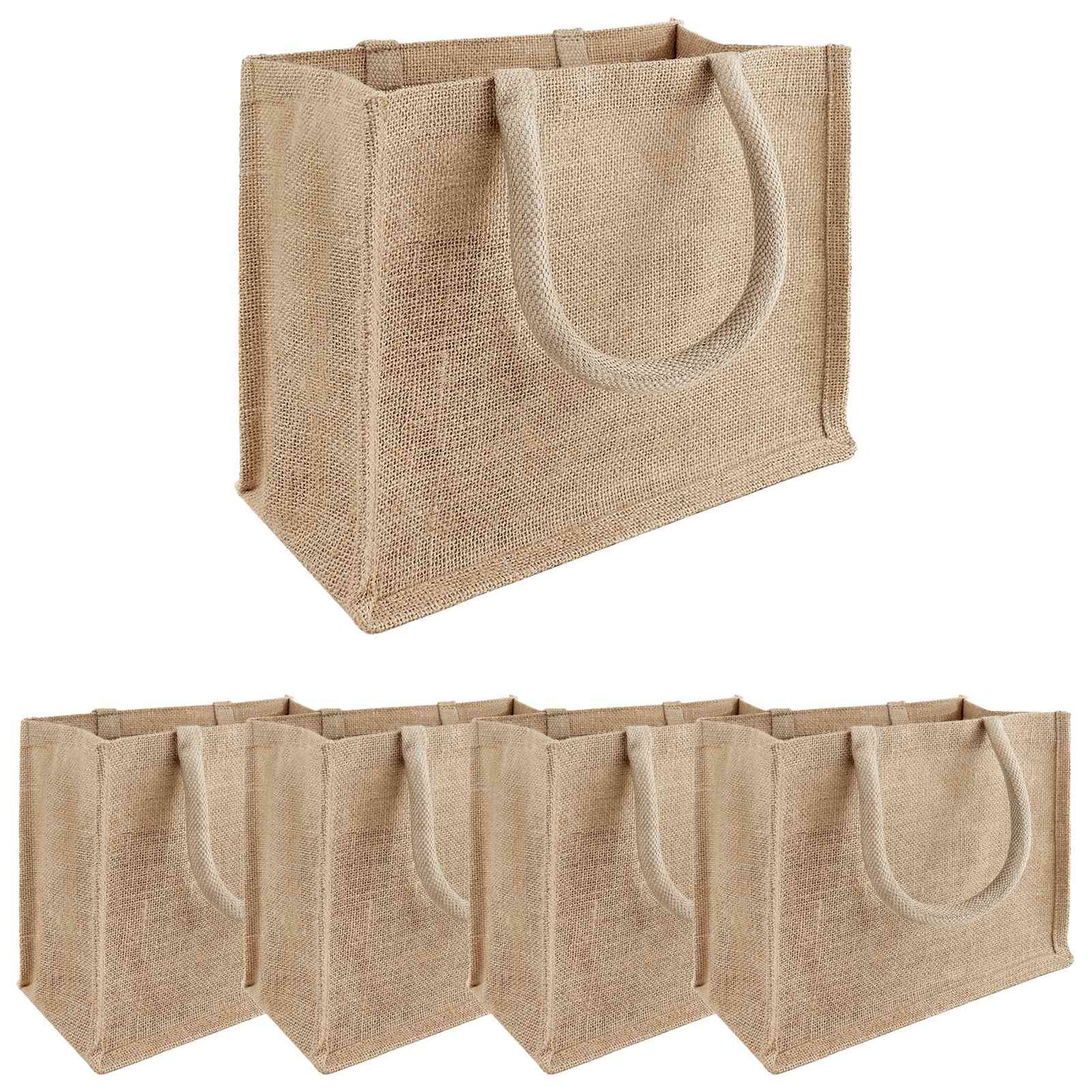 Jute Handbags 5 pcs Natural 26 x 22 x 14 cm 100% Tossa Jute