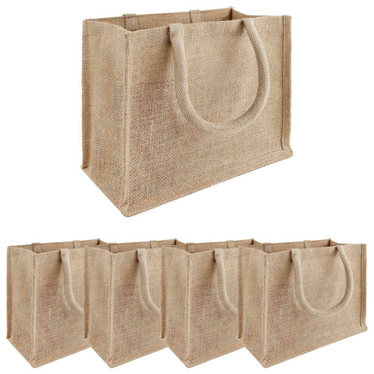 Jute Handbags 5 pcs Natural 26 x 22 x 14 cm 100% Tossa Jute