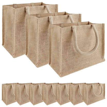 Jute Handbags 10 pcs Natural 26 x 22 x 14 cm 100% Tossa Jute