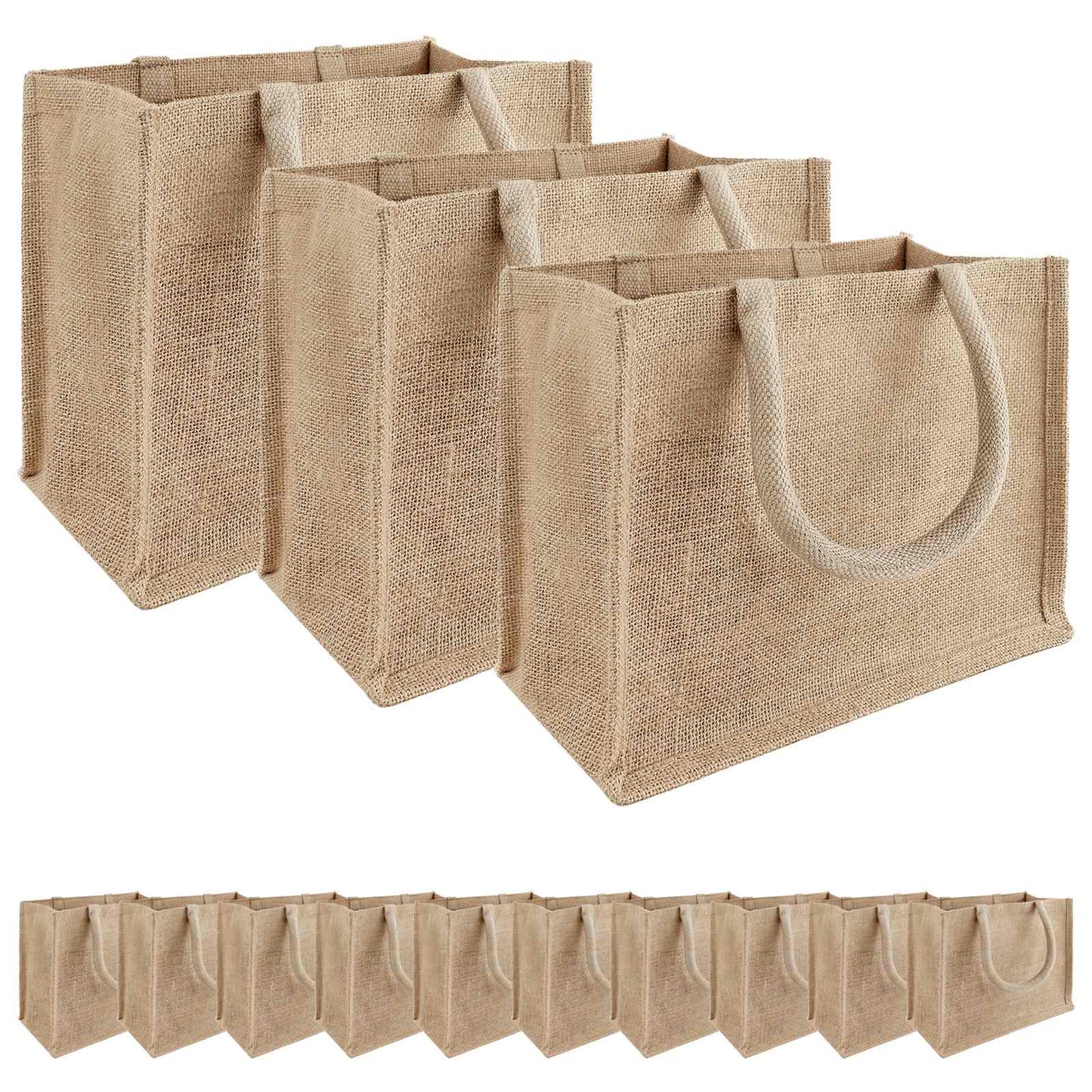 Jute Handbags 50 pcs Natural 26 x 22 x 14 cm 100% Tossa Jute