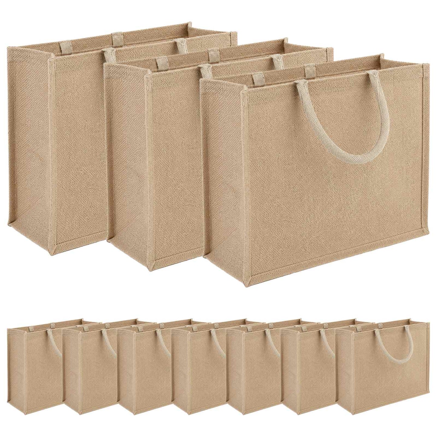 Jute Handbags 10 pcs Natural 42 x 33 x 19 cm 100% Tossa Jute