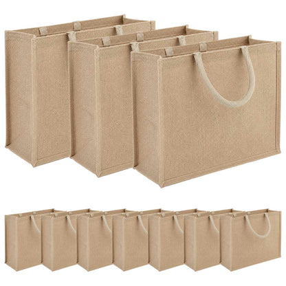 Jute Handbags 10 pcs Natural 42 x 33 x 19 cm 100% Tossa Jute