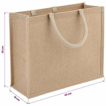 Jute Handbags 10 pcs Natural 42 x 33 x 19 cm 100% Tossa Jute