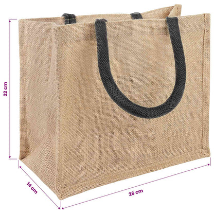 Jute Handbags 5 pcs Natural and Black 26 x 22 x 14 cm